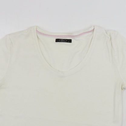 Womens UK Size S bm collection White Basic T-Shirt