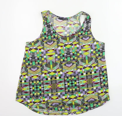 Atmosphere  Womens Green Geometric  Basic Tank Size 12