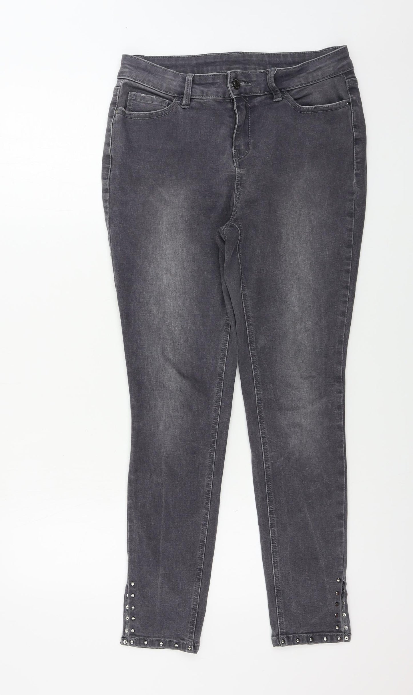 Womens UK Size 28 in Preworn Regular Fit Skinny Grey Jeans