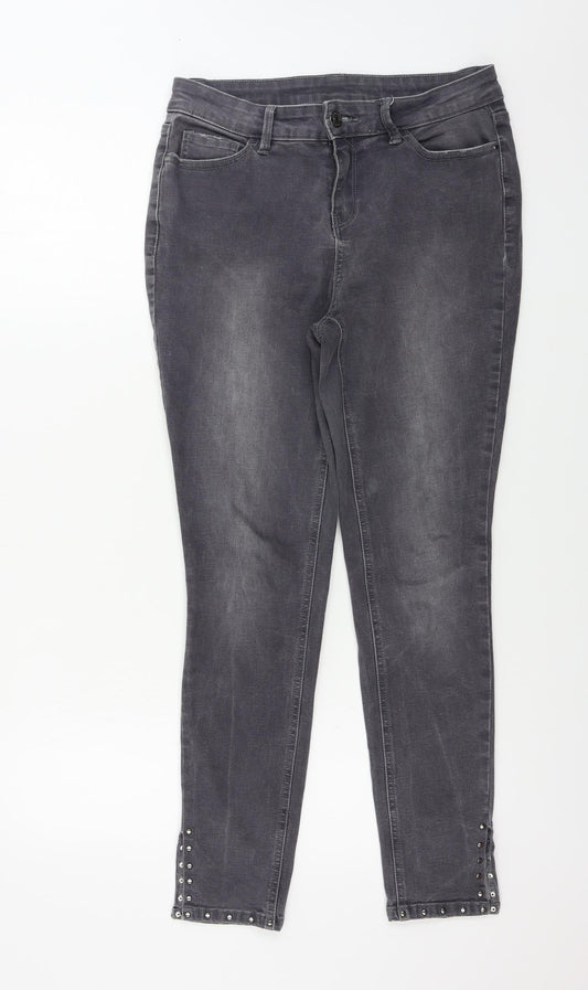Womens UK Size 28 in Preworn Regular Fit Skinny Grey Jeans