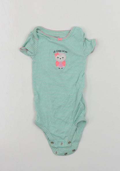 simple joys  Girls Blue Striped  Babygrow One-Piece Size 12 Months