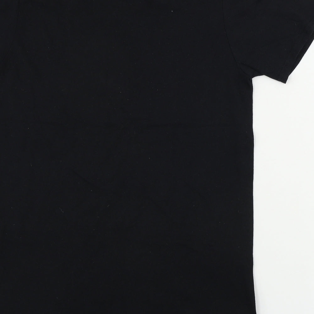 Womens UK Size S Gildan Black Basic T-Shirt