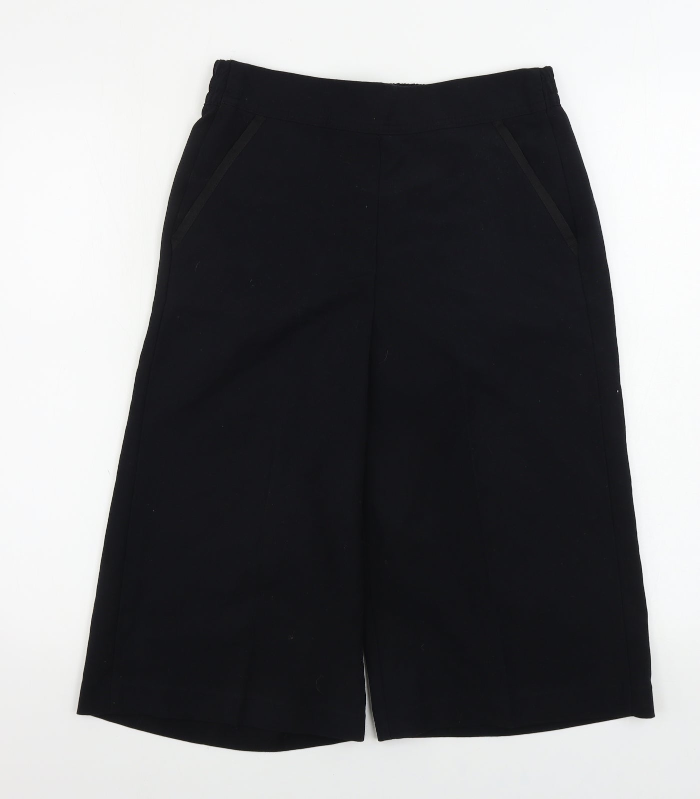 Womens UK Size 10 NEXT Regular Fit Cropped Black Trousers