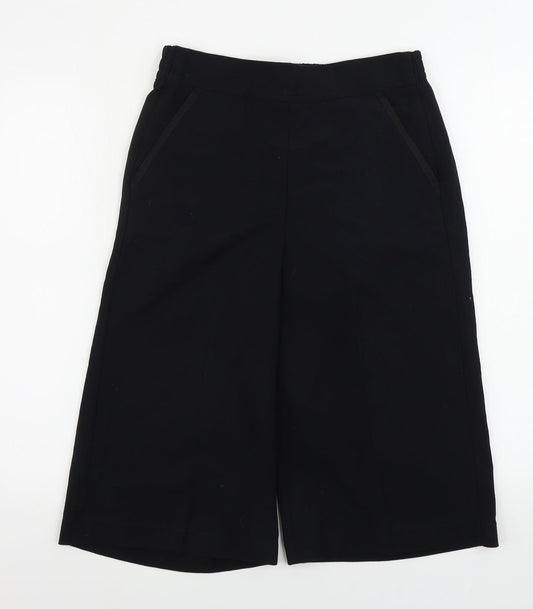 Womens UK Size 10 NEXT Regular Fit Cropped Black Trousers
