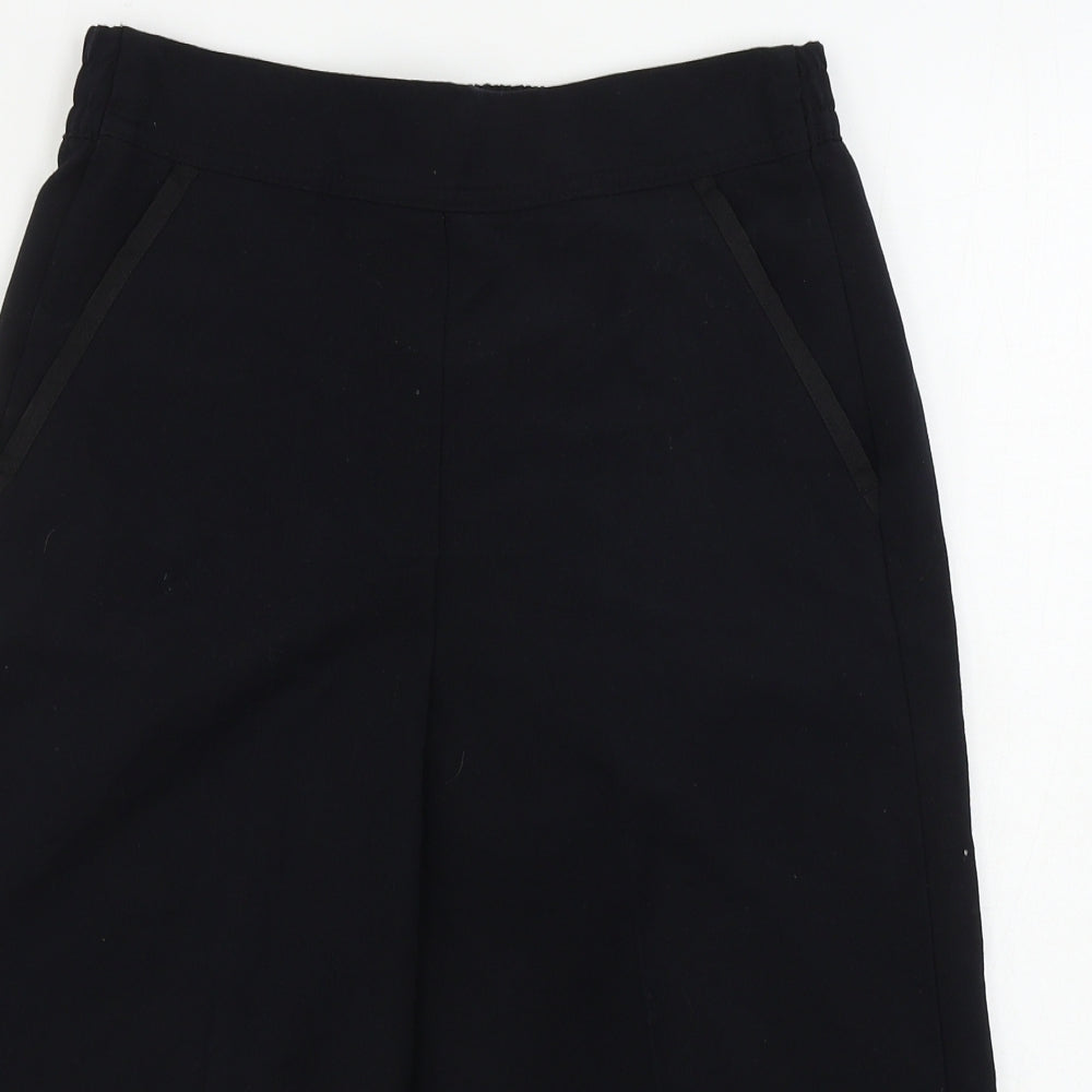 Womens UK Size 10 NEXT Regular Fit Cropped Black Trousers