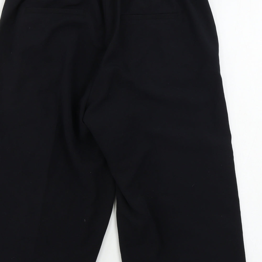 Womens UK Size 10 NEXT Regular Fit Cropped Black Trousers