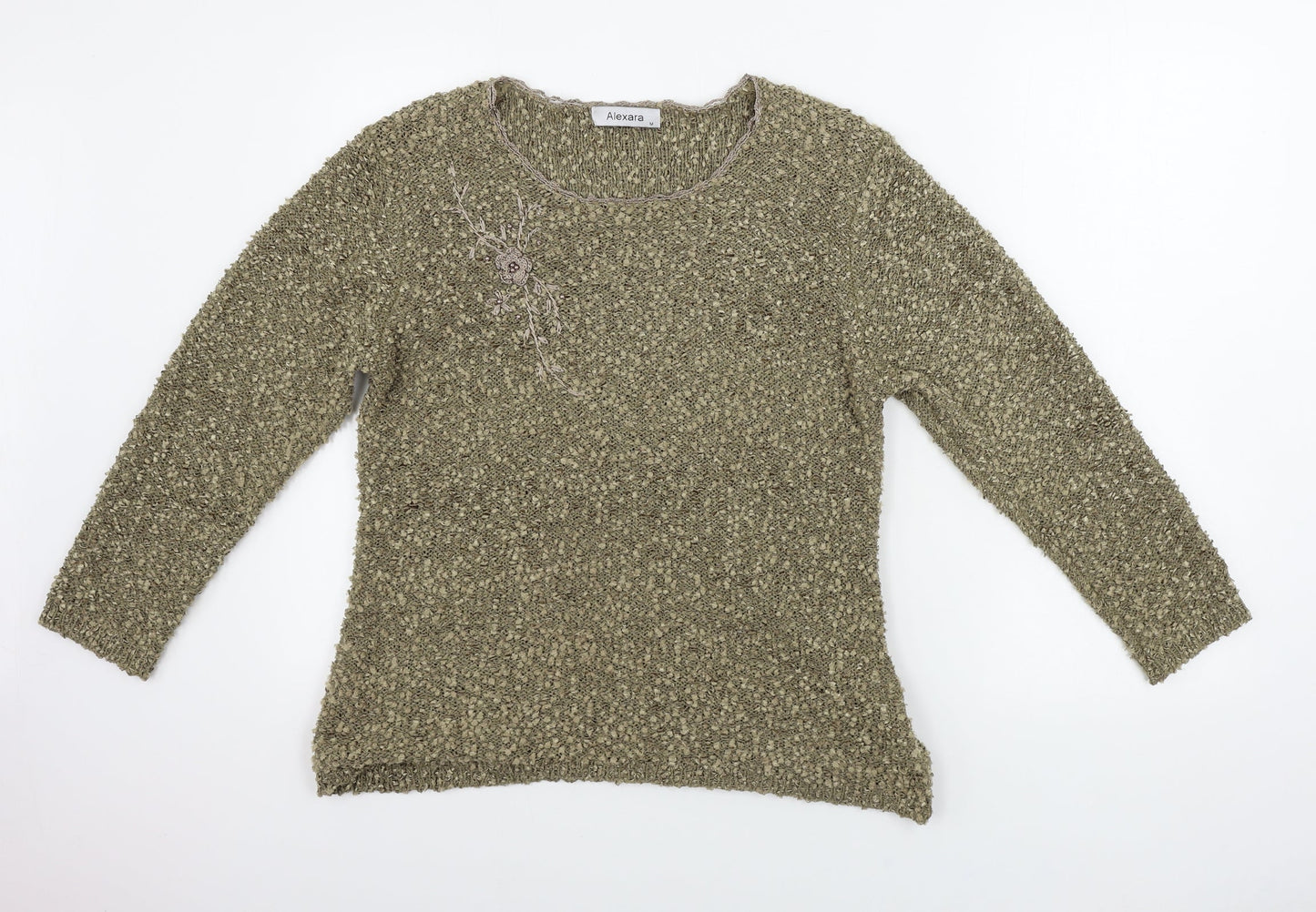 Womens UK Size M ALEXARA Green Pullover Jumper