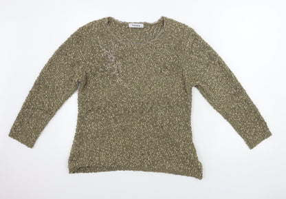 Womens UK Size M ALEXARA Green Pullover Jumper