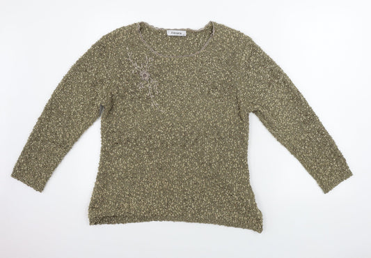 Womens UK Size M ALEXARA Green Pullover Jumper