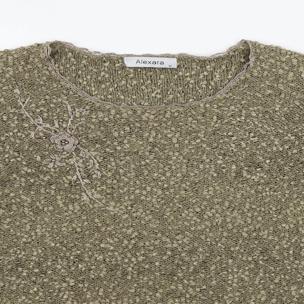 Womens UK Size M ALEXARA Green Pullover Jumper