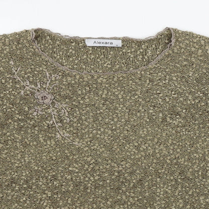 Womens UK Size M ALEXARA Green Pullover Jumper