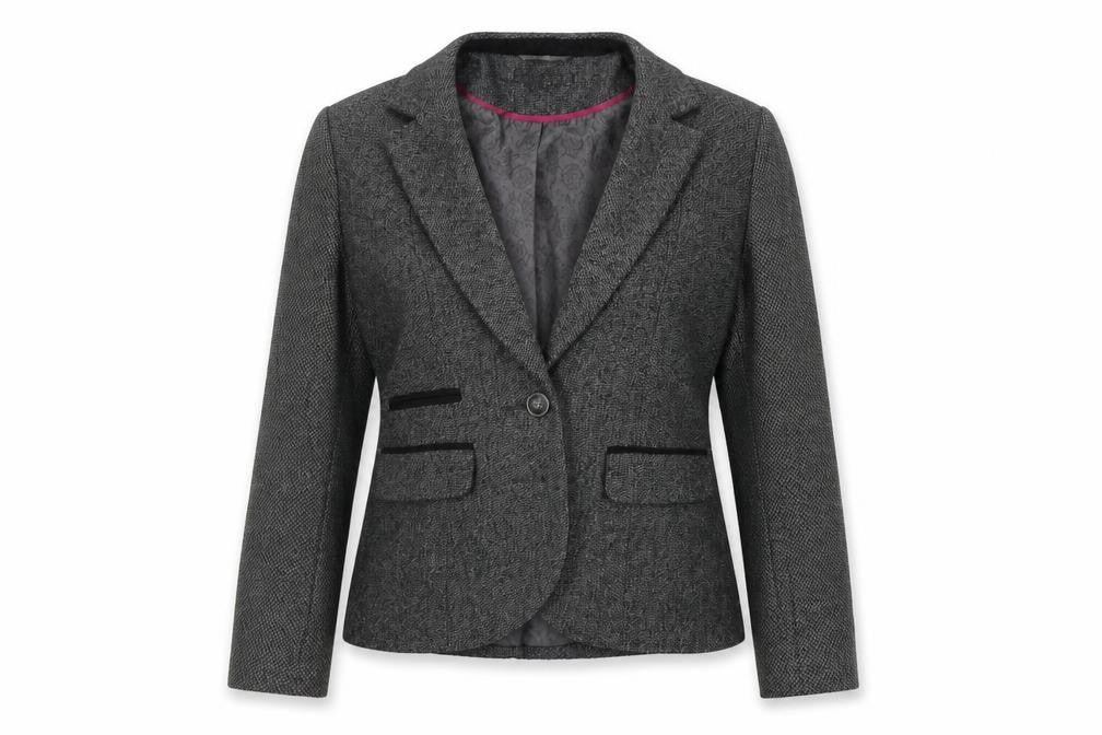 Front view of Atmosphere women’s grey jacket blazer, size UK 14