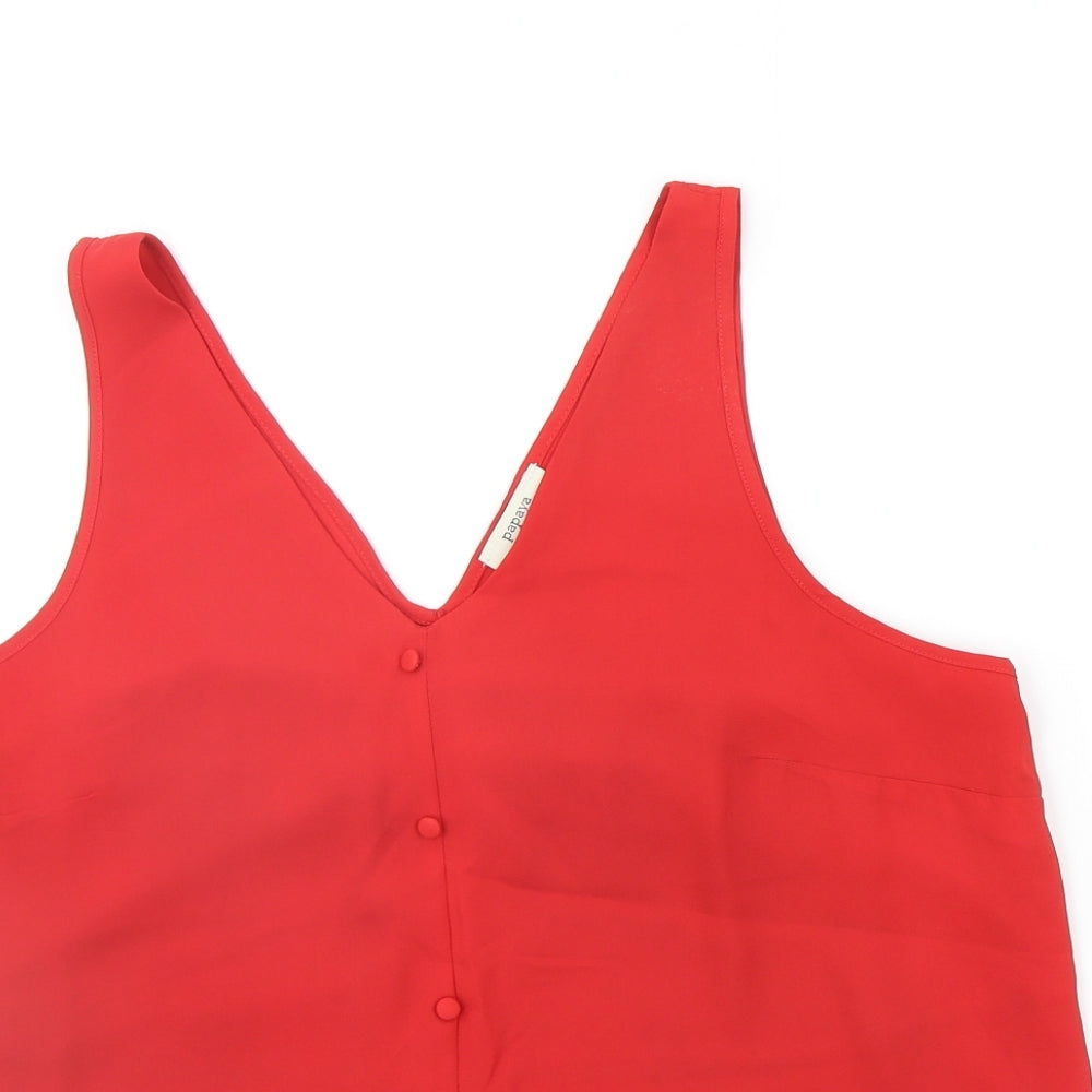Papaya Womens Red   Basic Blouse Size 14