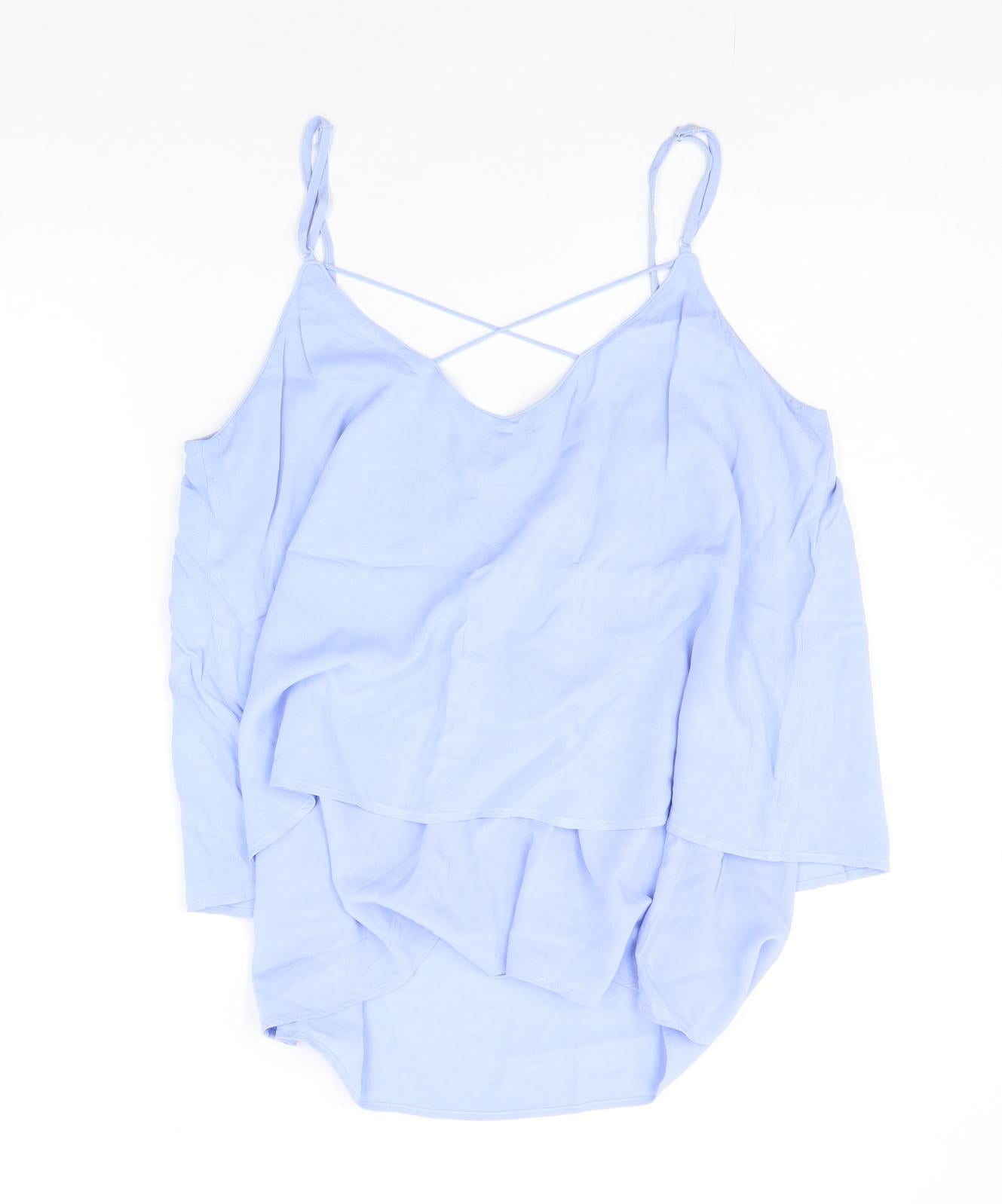 Womens UK Size 14 Warehouse Blue Basic Tank