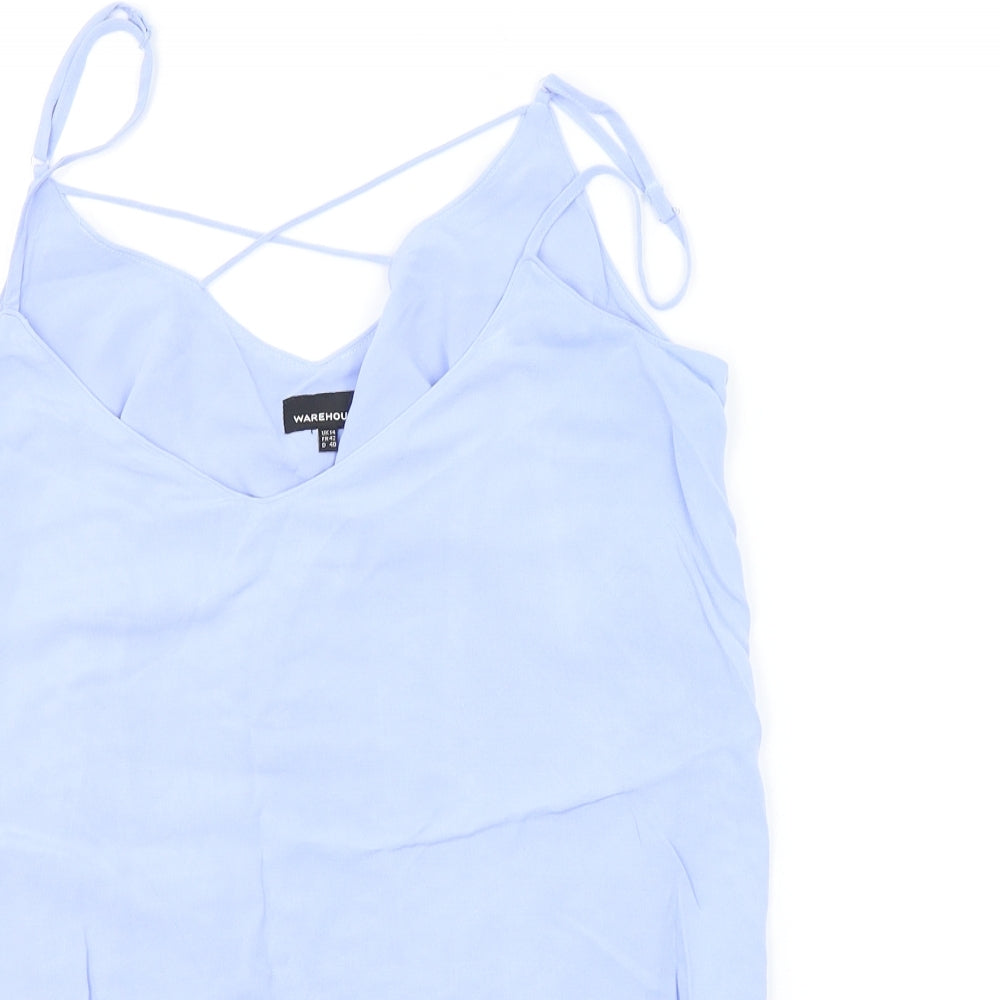 Womens UK Size 14 Warehouse Blue Basic Tank
