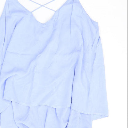 Womens UK Size 14 Warehouse Blue Basic Tank