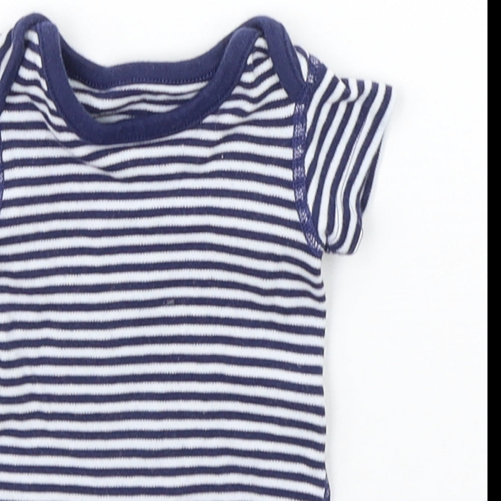 Marks and Spencer Baby Blue Striped  Babygrow One-Piece Size 0-3 Months