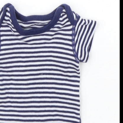 Marks and Spencer Baby Blue Striped  Babygrow One-Piece Size 0-3 Months
