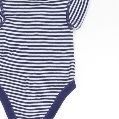 Marks and Spencer Baby Blue Striped  Babygrow One-Piece Size 0-3 Months