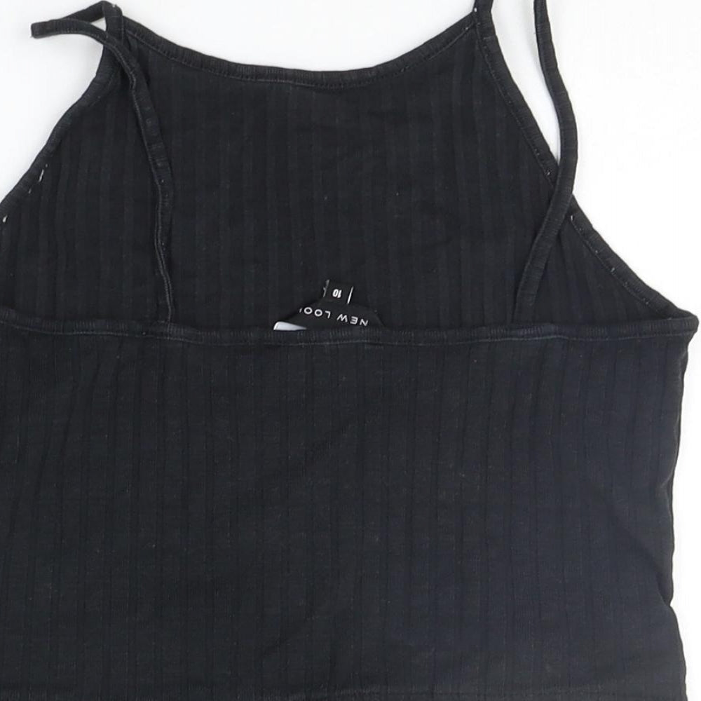 Womens UK Size 10 New Look Black Basic Tank