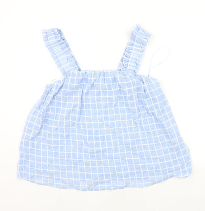 Papaya Womens Blue Check  Basic Tank Size 16