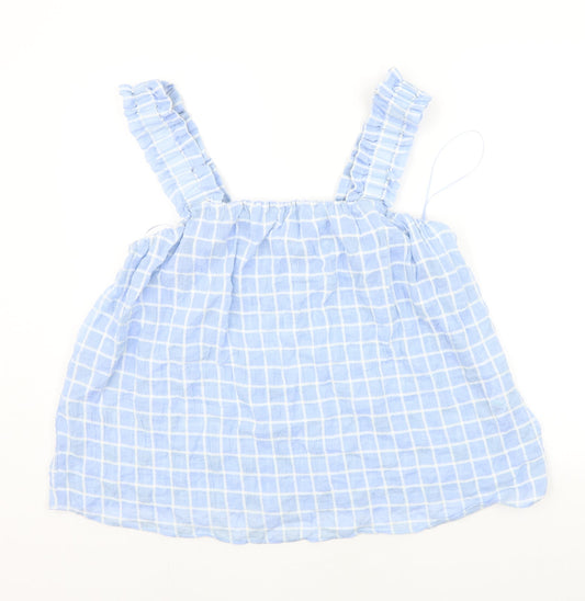 Papaya Womens Blue Check  Basic Tank Size 16