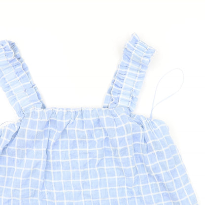 Papaya Womens Blue Check  Basic Tank Size 16