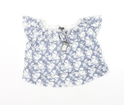 Primark Womens Grey Floral  Basic Blouse Size 10