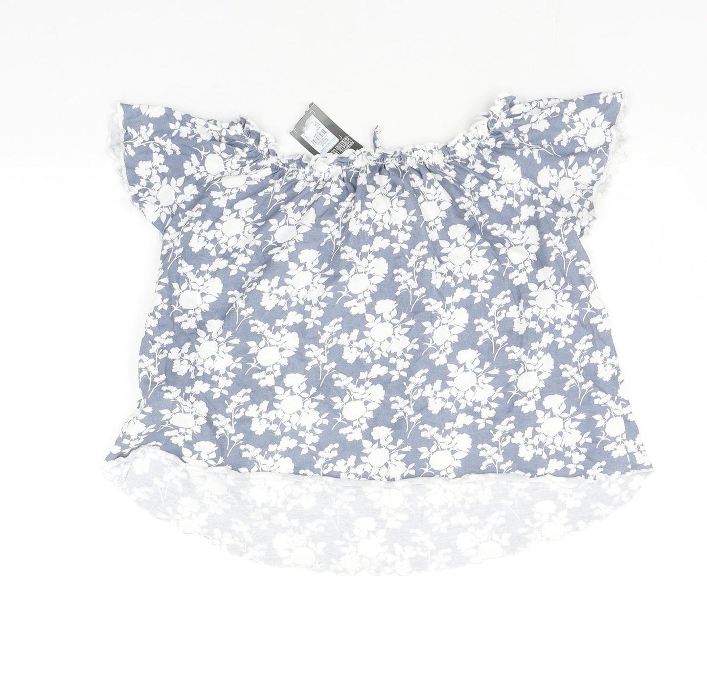 Primark Womens Grey Floral  Basic Blouse Size 10