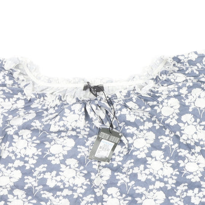 Primark Womens Grey Floral  Basic Blouse Size 10