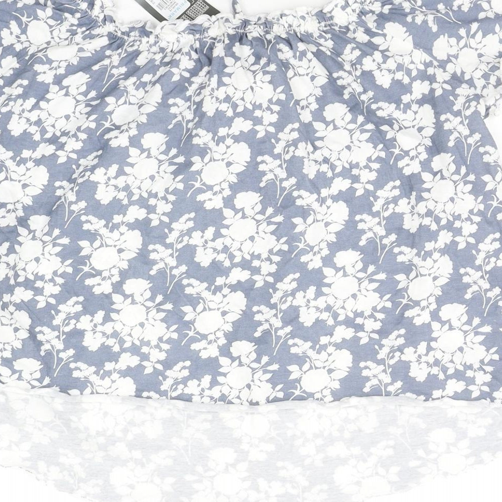 Primark Womens Grey Floral  Basic Blouse Size 10