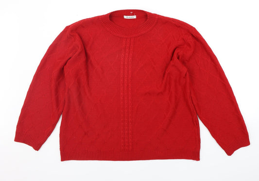 Womens UK Size 18 Berkertex Red Pullover Jumper