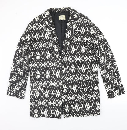 Papaya Womens Black Geometric  Jacket Suit Jacket Size 12