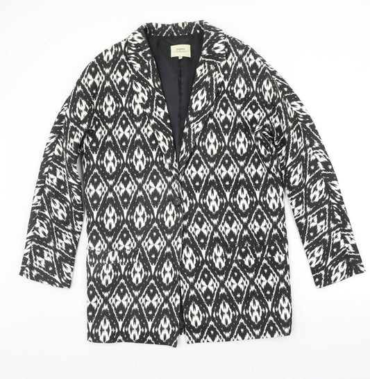 Papaya Womens Black Geometric  Jacket Suit Jacket Size 12