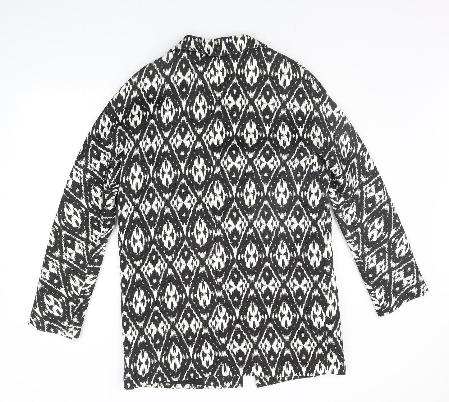 Papaya Womens Black Geometric  Jacket Suit Jacket Size 12