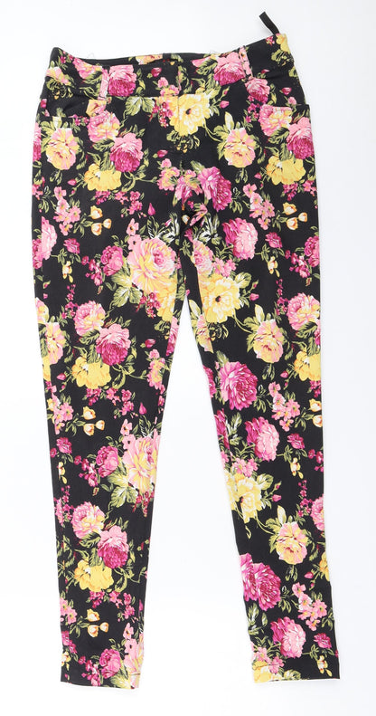 Womens UK Size 40 Preworn Regular Fit Capri Black Trousers