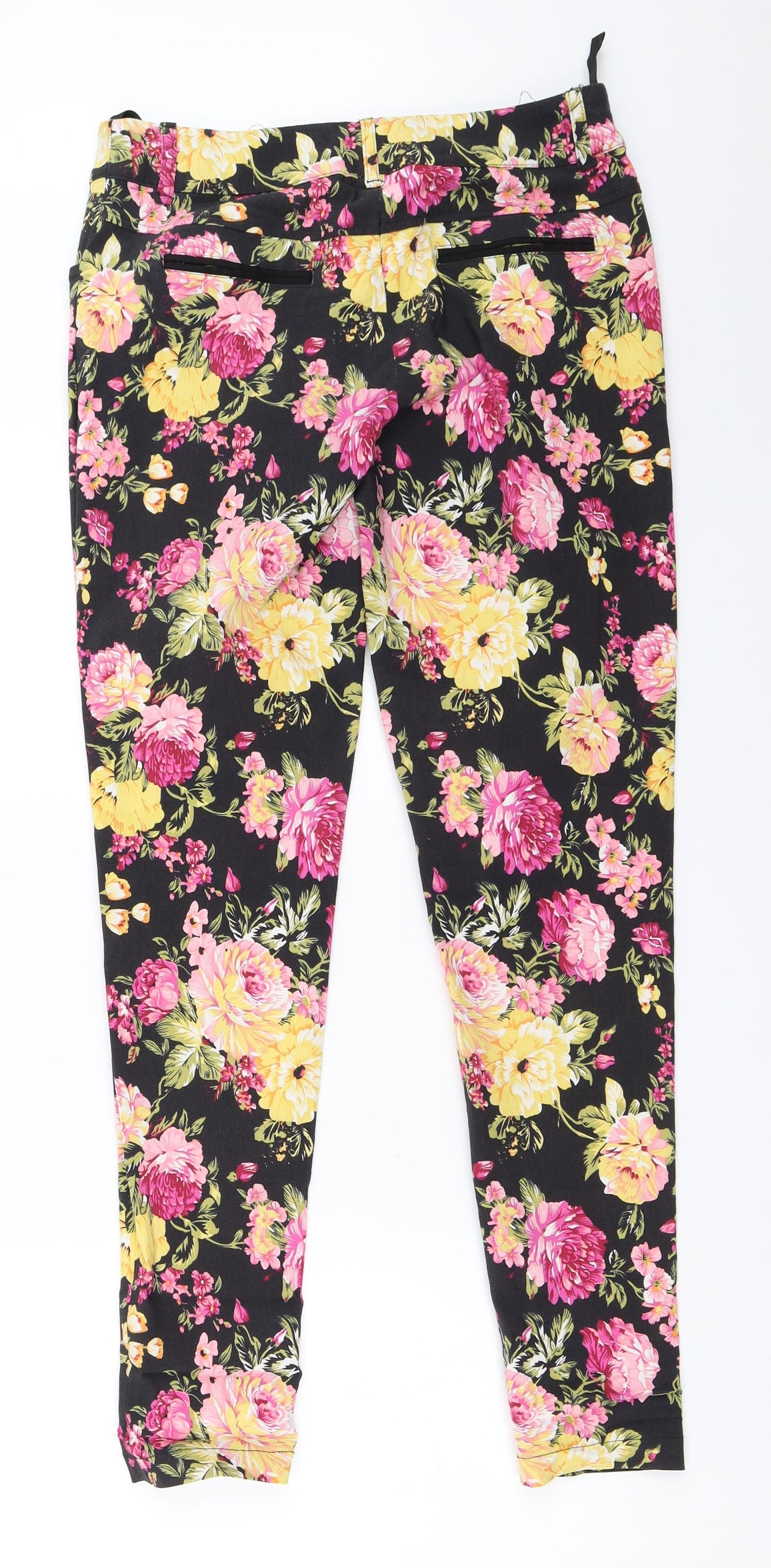 Womens UK Size 40 Preworn Regular Fit Capri Black Trousers