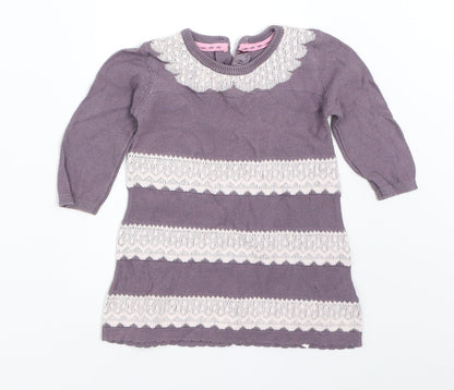 Marks and Spencer Girls Purple   Jumper Dress  Size 0-3 Months