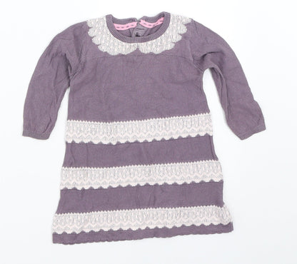 Marks and Spencer Girls Purple   Jumper Dress  Size 3-6 Months