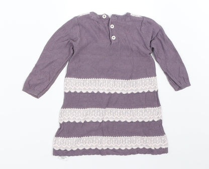 Marks and Spencer Girls Purple   Jumper Dress  Size 3-6 Months