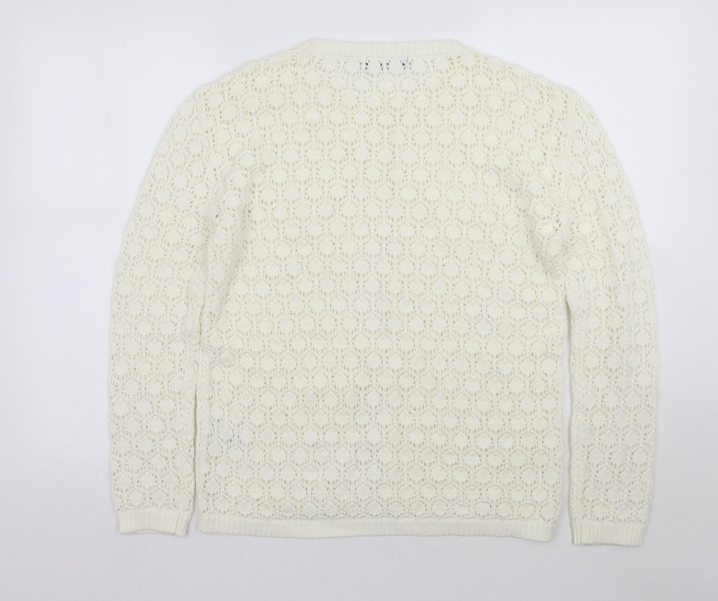 Kaliedoscope Womens White Floral  Pullover Jumper Size 12