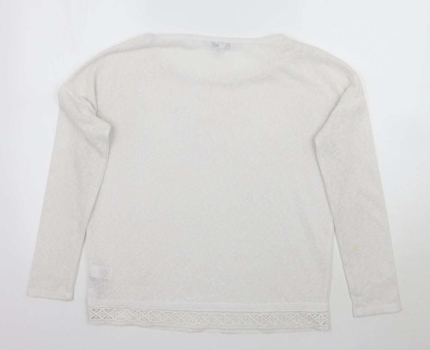 Womens UK Size 8 NEXT White Pullover Jumper