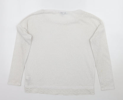 Womens UK Size 8 NEXT White Pullover Jumper