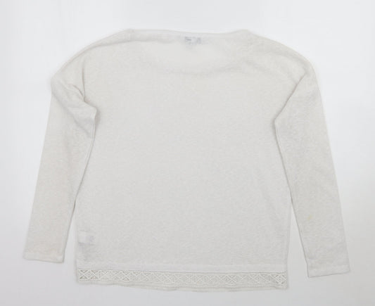 Womens UK Size 8 NEXT White Pullover Jumper