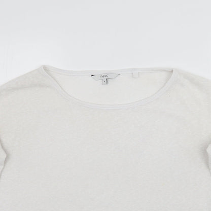 Womens UK Size 8 NEXT White Pullover Jumper
