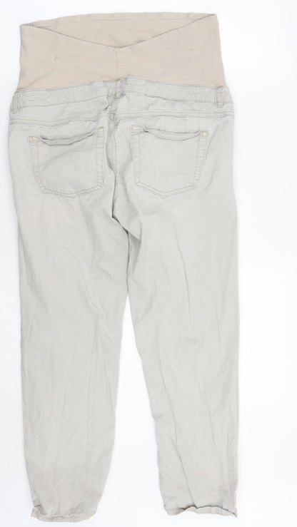 Womens UK Size 10 H&M Regular Fit Cropped Grey Jeans