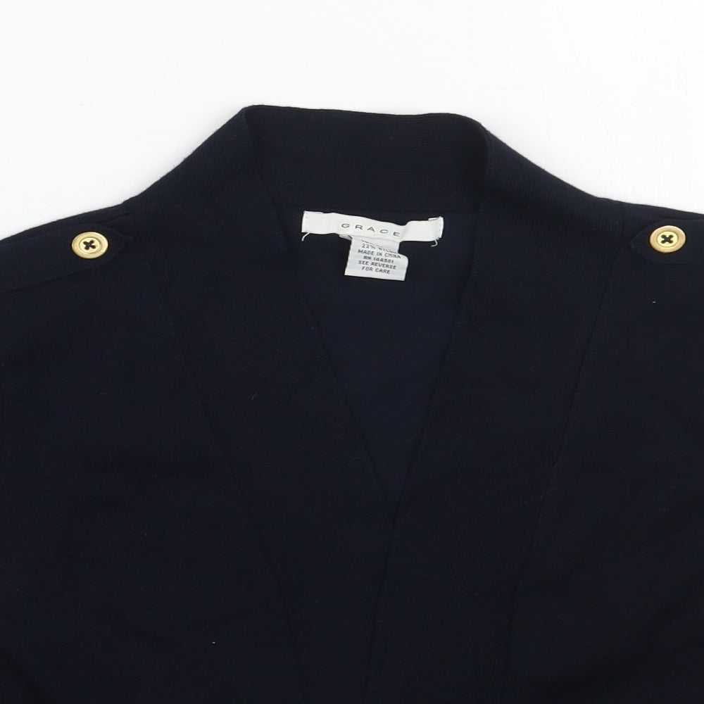 Grace Womens Blue   Cardigan Jumper Size M