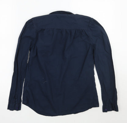 Womens UK Size 8 Jack Wills Blue Basic Button-Up