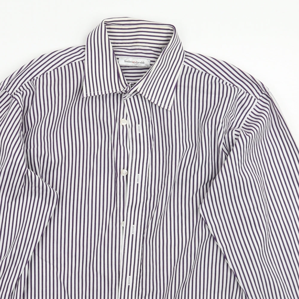 Mens UK Size 15.5 Butler and webb White  Button-Up Long Sleeve Casual Shirt