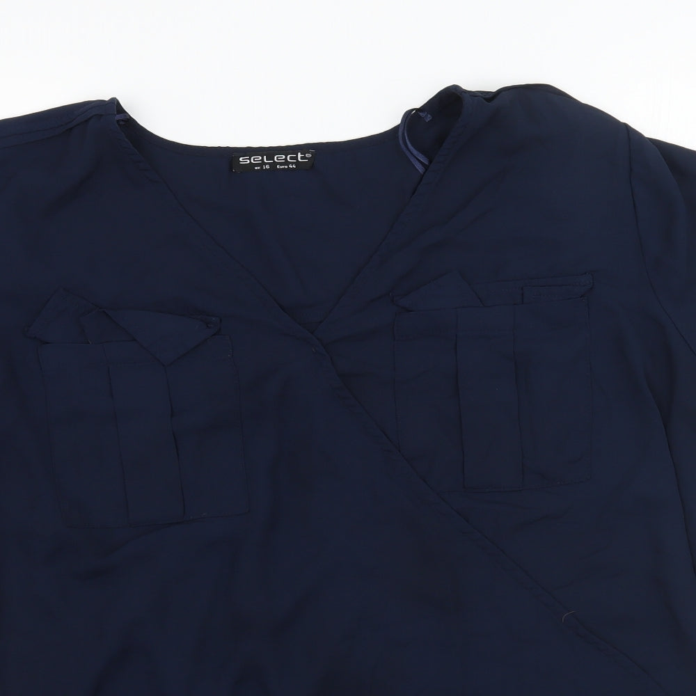Womens UK Size 16 Select Blue Basic Blouse